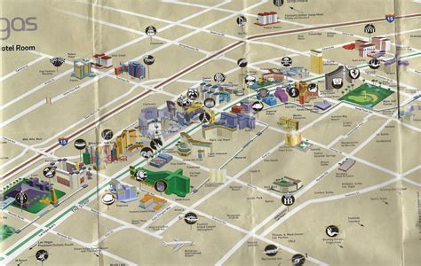 detailed las vegas strip map